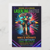 Boy Laser Tag Birthday Einladung (Vorderseite)