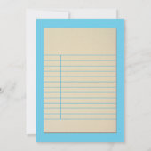 Boy Library Card Kinderdusche Blauer Einladung (Rückseite)