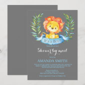 Boy Lion Baby Shower by Mail Einladung (Vorne/Hinten)