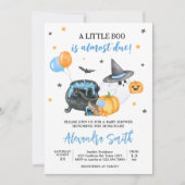 Boy Little Boo Ghost Baby Dusche Einladung (Vorderseite)