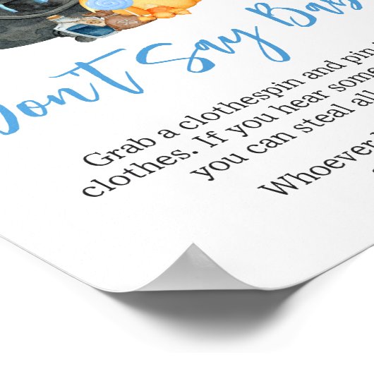 Boy Little Boo Ghost Baby Dusche Say Baby nicht Poster (Ecke)