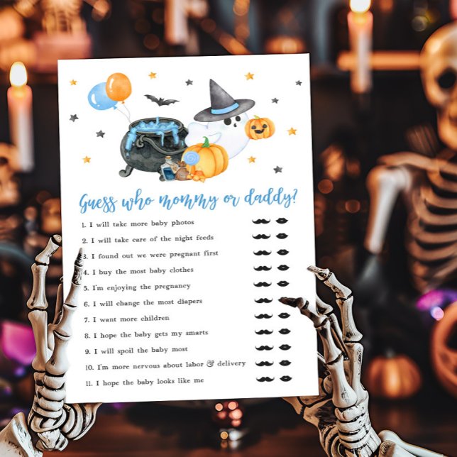 Boy Little Boo Ghost Guess, wer Mama oder Daddy Ga (Ghost Halloween Baby Shower Guess who Mommy or Daddy Game)