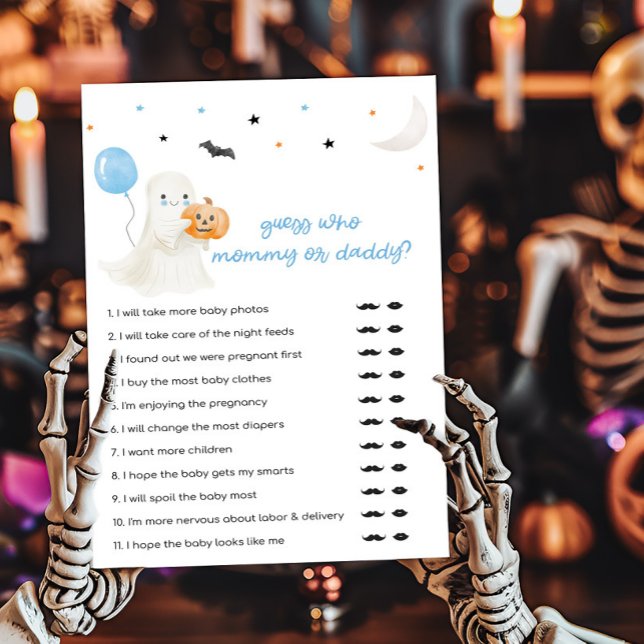 Boy Little Boo rät, wer Mama oder Daddy Game (A Little Boo Baby Shower Guess who Mommy or Daddy Game)