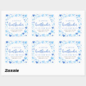 Boy Little Heartbreaker Blue Valentine Baby Dusche Quadratischer Aufkleber (Blatt)