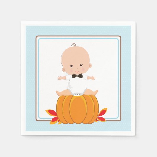 Boy Little Pumpkin Baby Duschpapier Napkins Serviette (Vorderseite)