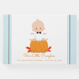 Boy Little Pumpkin Baby Shower Guest Book Gästebuch