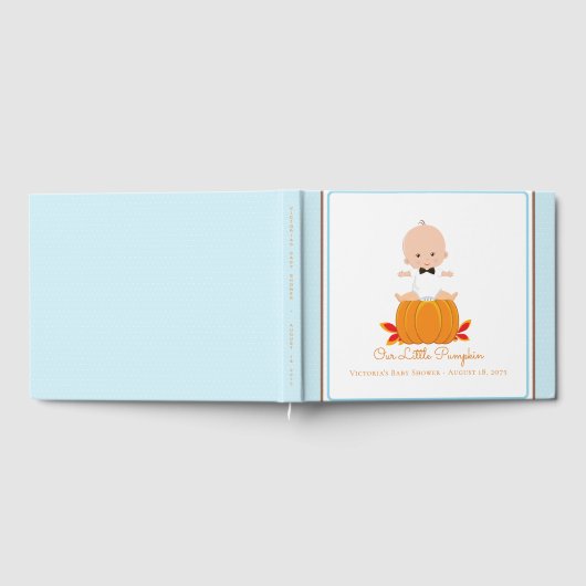 Boy Little Pumpkin Baby Shower Guest Book Gästebuch (Voll)