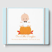 Boy Little Pumpkin Baby Shower Guest Book Gästebuch (Vorderseite)