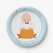 Boy Little Pumpkin Baby Showpaper Teller (Vorderseite)