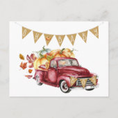 Boy Little Pumpkin Fall Babyduschkarte Einladungspostkarte (Rückseite)