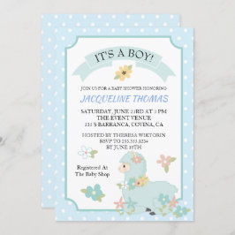 Boy Llama Baby Shower Einladung