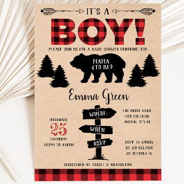 Boy Lumberjack Baby Dusche Einladung