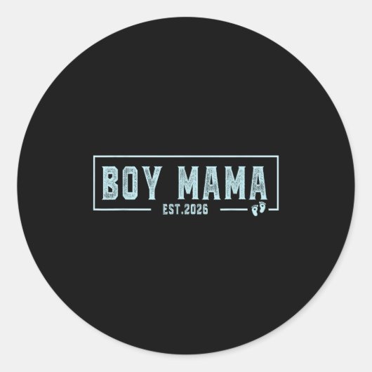 Boy Mama Est 2026 Pregnancy Mom To Be New Mama 202 Runder Aufkleber (Vorderseite)