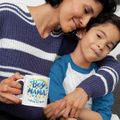 Boy Mama Funny Modern Blue Geschenk für die Mama v Kaffeetasse