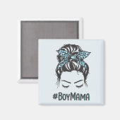 Boy Mama Messy Bun Boy Mama Geschenke Magnet (Vorderseite/Rückseite)