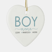 Boy Mama Personalisiert mit Namen Keramik Ornament (Rechts)