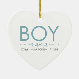 Boy Mama Personalisiert mit Namen Keramik Ornament