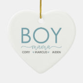 Boy Mama Personalisiert mit Namen Keramik Ornament (Hinten)