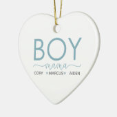 Boy Mama Personalisiert mit Namen Keramik Ornament (Links)