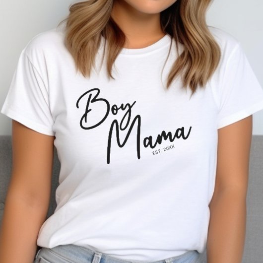 Boy Mama Trendy Typografie Simple Mama Mommy T-Shirt