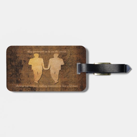 Boy Meets Boy Grooms Gay Wedding Geschenk Gepäck T Gepäckanhänger (Rückseite horizontal)