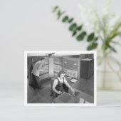 Boy Meets Girl, Computer Verabredet, Vintag Style Postkarte (Stehend Vorderseite)