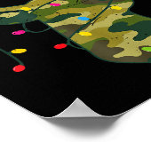 Boy Men Camo Deer Hunting Christmas Light Pajama P Poster (Ecke)