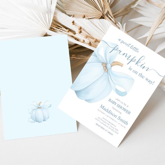 Boy Minimalist Little Pumpkin Baby Shower Einladung