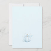 Boy Minimalist Little Pumpkin Baby Shower Einladung (Rückseite)