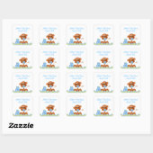 Boy Monkey Baby Dusche Quadratischer Aufkleber (Blatt)
