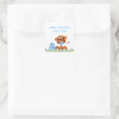 Boy Monkey Baby Dusche Quadratischer Aufkleber (Tasche)