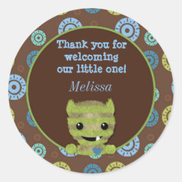 BOY MONSTER Flüchtige Blick a Boo Baby Showblende Runder Aufkleber
