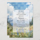 Boy Mountain Adventure All In One Baby Shower Einladung (Vorne/Hinten)