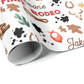 Boy My First Rodeo Cowboy 1. Geburtstag Geschenkpapier (Rolleneckpunkt)