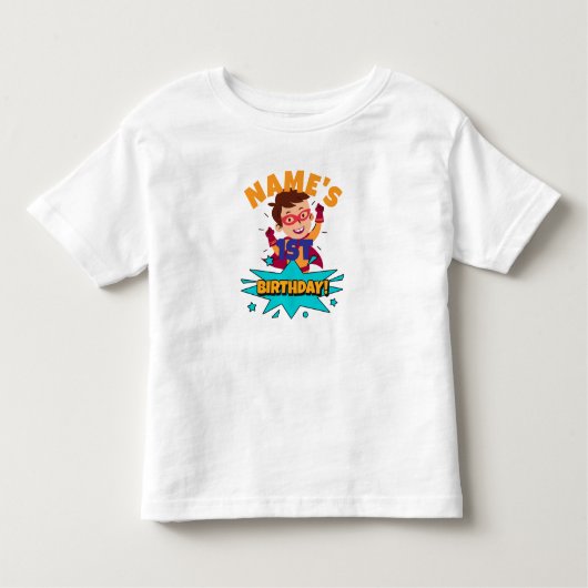 Boy Name ist Xth Birthday angepasst Kleinkind T-shirt (Vorderseite)