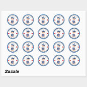 Boy Nautical Baby Shower Classic Round Sticker (Blatt)