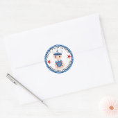 Boy Nautical Baby Shower Classic Round Sticker (Umschlag)