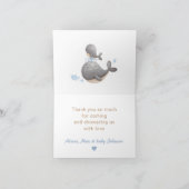 Boy Nautical Whale Baby Dusche Danke Karte (Innenseite)