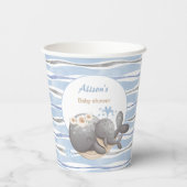 Boy Nautical Whale Baby Dusche Pappbecher (Rückseite)