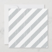 Boy Navy Blue Bow Krawatte Gray Stripes Baby Dusch Einladung (Rückseite)