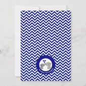 Boy Navy Elephant Baby Shower Einladungen Chev 366 (Rückseite)