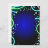 Boy Neon 10. Geburtstag Einladung doppelte Ziffern (Rückseite)