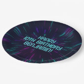 Boy Neon Aquamarin Glow Pappteller (Schrägansicht)