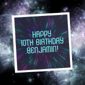 Boy Neon Aquamarin Glow Party Serviette