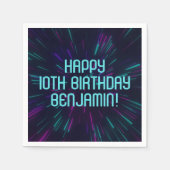 Boy Neon Aquamarin Glow Party Serviette (Vorderseite)