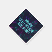 Boy Neon Aquamarin Glow Party Serviette (Ecke)