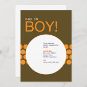 Boy Oh Boy Baby Shooter Invite_Brown/Orange Einladung (Vorne/Hinten)
