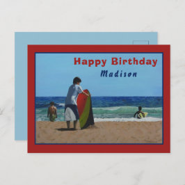 Boy on the Beach Postcard - Personalisierte Option Postkarte