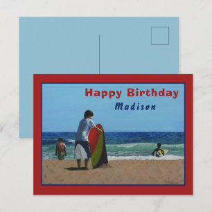Boy on the Beach Postcard - Personalisierte Option Postkarte