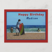 Boy on the Beach Postcard - Personalisierte Option Postkarte (Vorderseite)